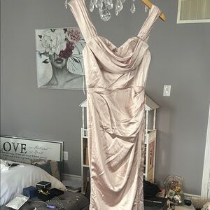 Fashion Nova Blush Strapless Dress